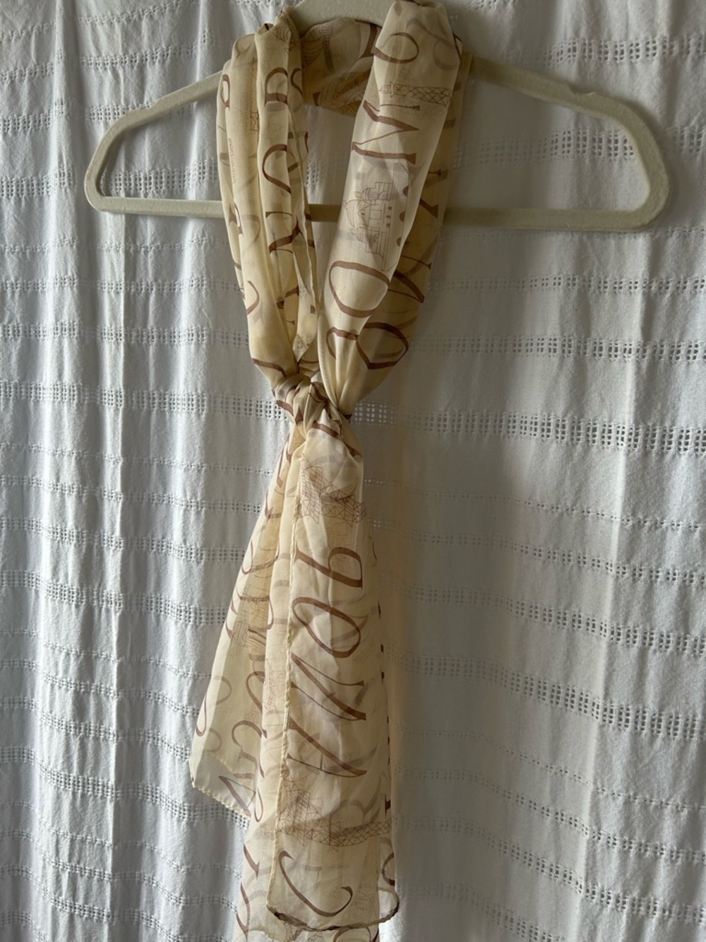Lightweight Paris Script-Print Scarf